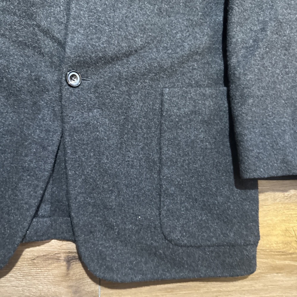 Ermenegildo Zegna Soft Black Gray Wool Cashmere Blazer Suit Coat EU 52R / US 42R - Picture 7 of 16